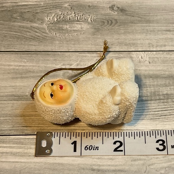 Vintage Snowbaby Christmas Ornament Textured Ceramic Ornament keepsake - Picture 6 of 7